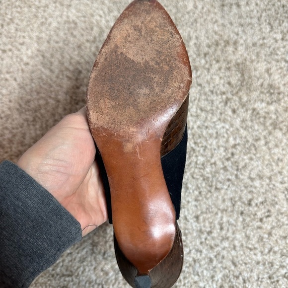 Elegant Brown Slingback Women's Shoes vintage size 7 - Picture 8 of 9